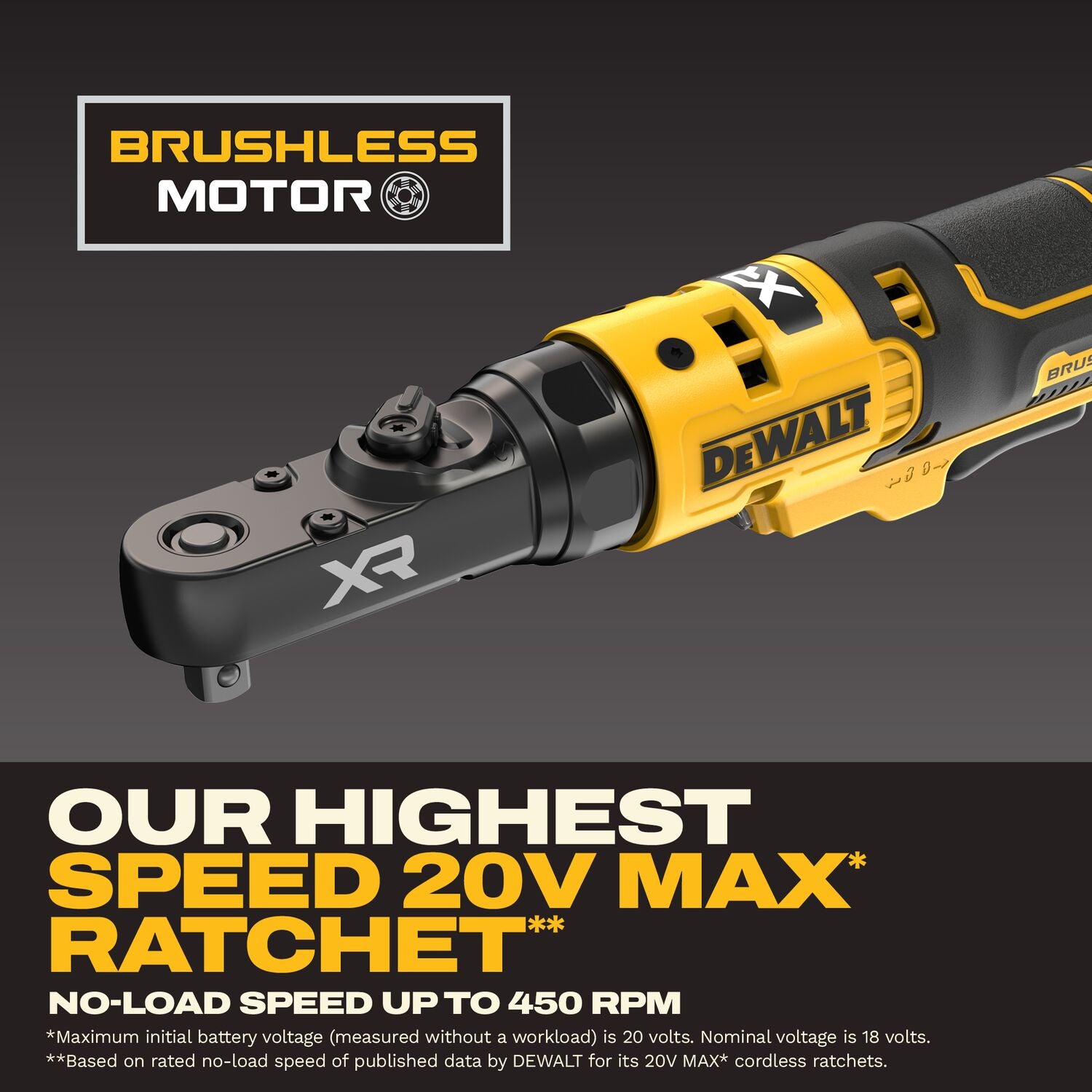 DeWALT DCF520B 20V MAX XR Brushless 1/4-in. & 3/8-in. Sealed Head Ratchet, Tool Only