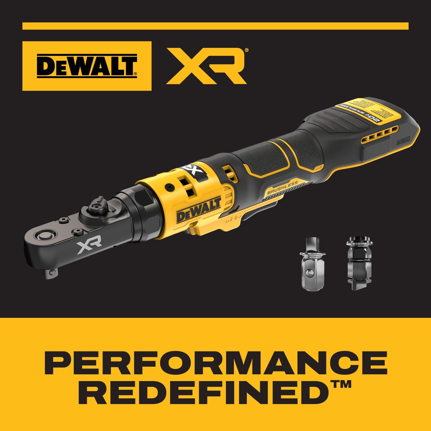 DeWALT DCF520B 20V MAX XR Brushless 1/4-in. & 3/8-in. Sealed Head Ratchet, Tool Only