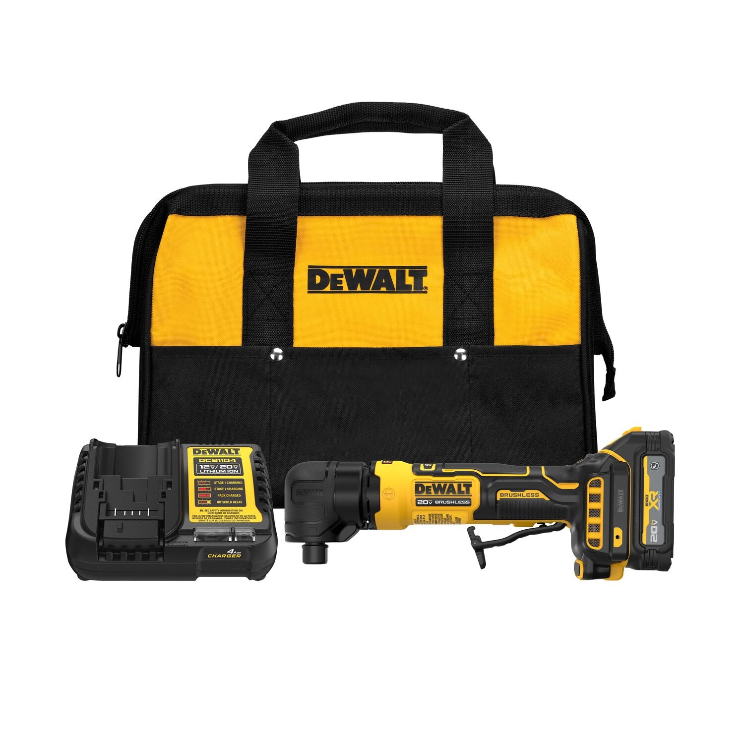 DeWALT DCG422GE1 ATOMIC 20V MAX Right Angle Grinder 1.7Ah Kit With XR ...