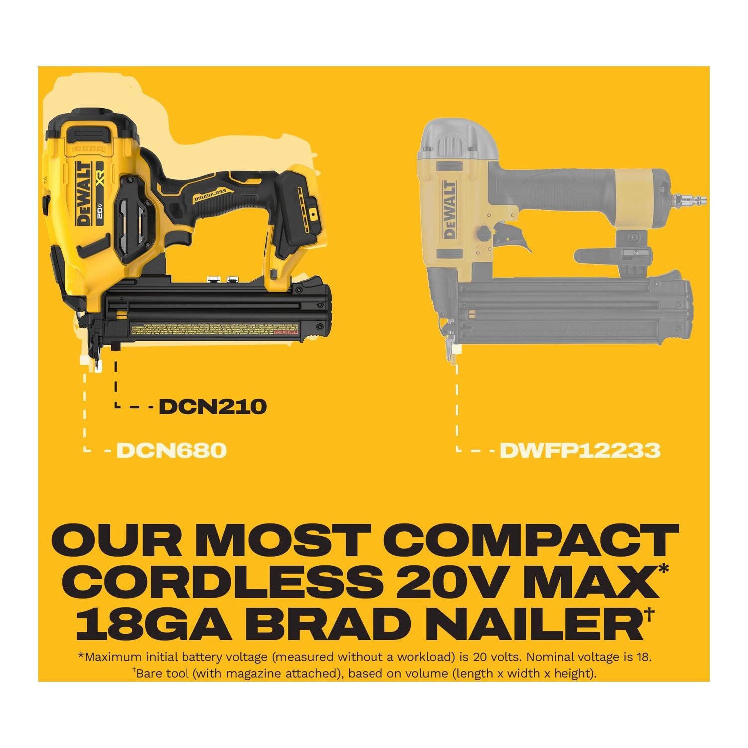 DeWALT DCN210B 20V MAX XR 18Ga Brad Nailer, Tool Only