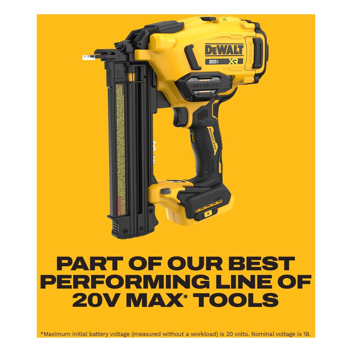 DeWALT DCN210B 20V MAX XR 18Ga Brad Nailer, Tool Only