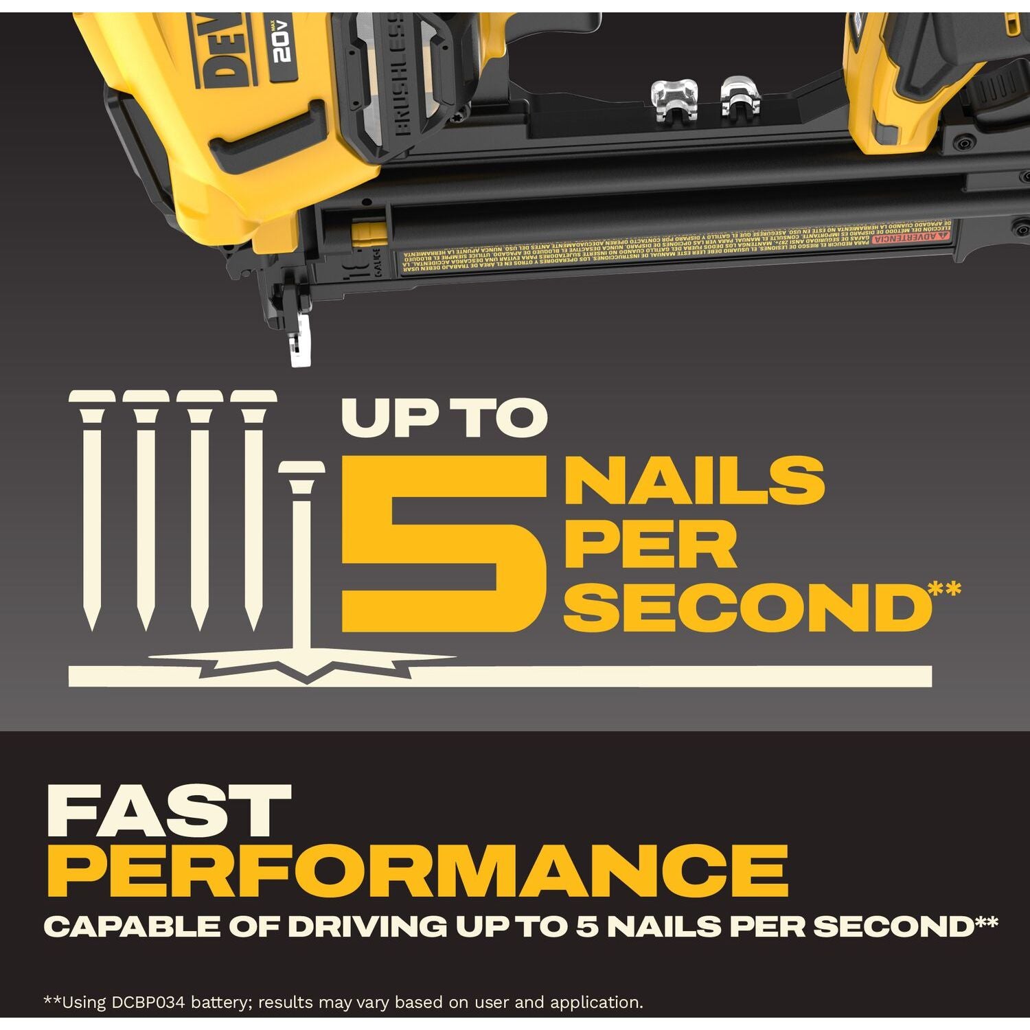 DeWALT DCN210E1 20V MAX XR 18Ga Brad Nailer Powerstack 1.7Ah Kit