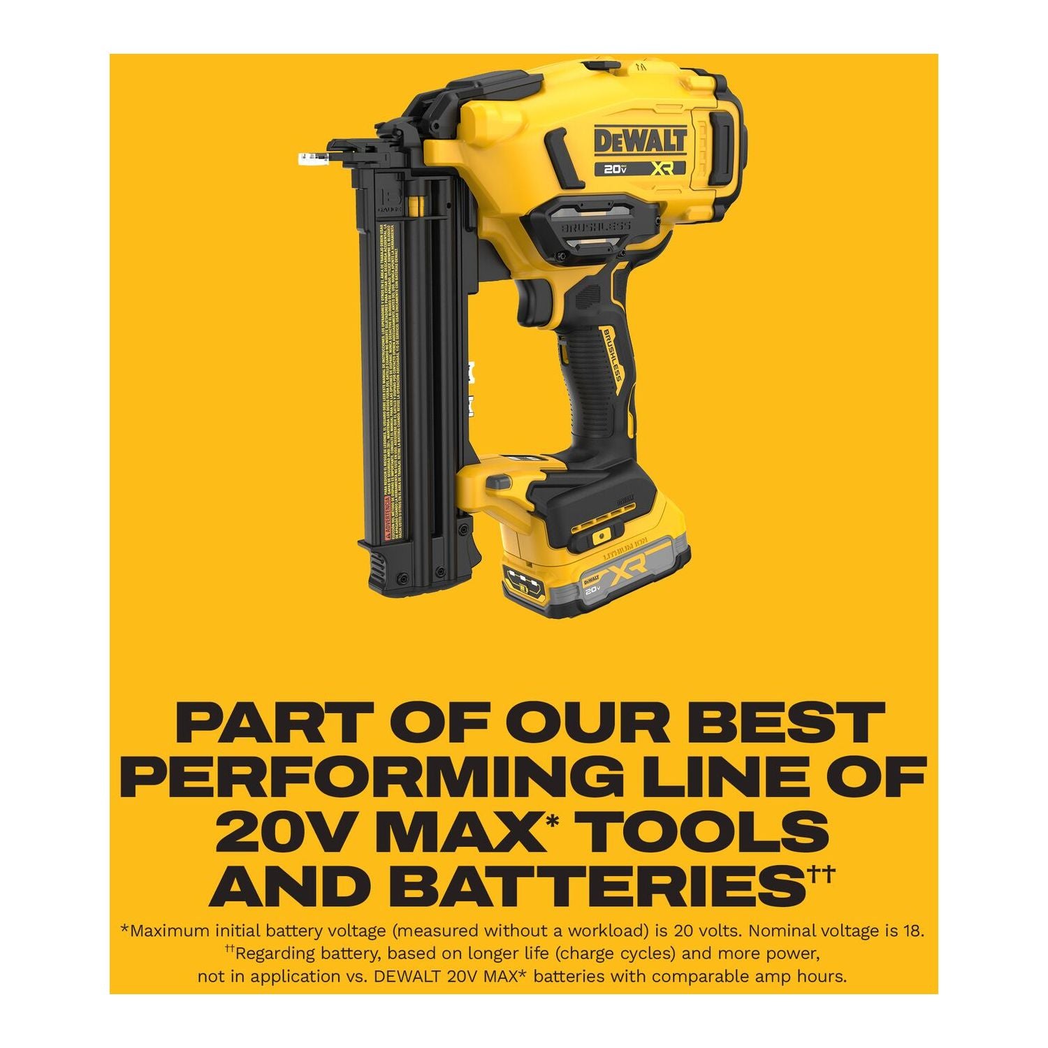 DeWALT DCN210E1 20V MAX XR 18Ga Brad Nailer Powerstack 1.7Ah Kit
