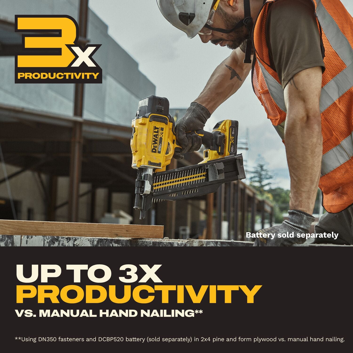 DeWALT DCN910B 20V MAX XR Brushless 21-Degree Plastic Collated Duplex Nailer, Tool Only