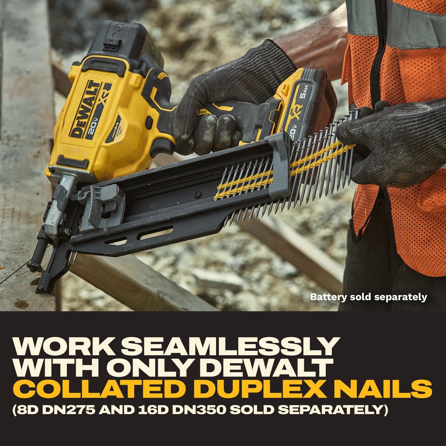 DeWALT DCN910B 20V MAX XR Brushless 21-Degree Plastic Collated Duplex Nailer, Tool Only