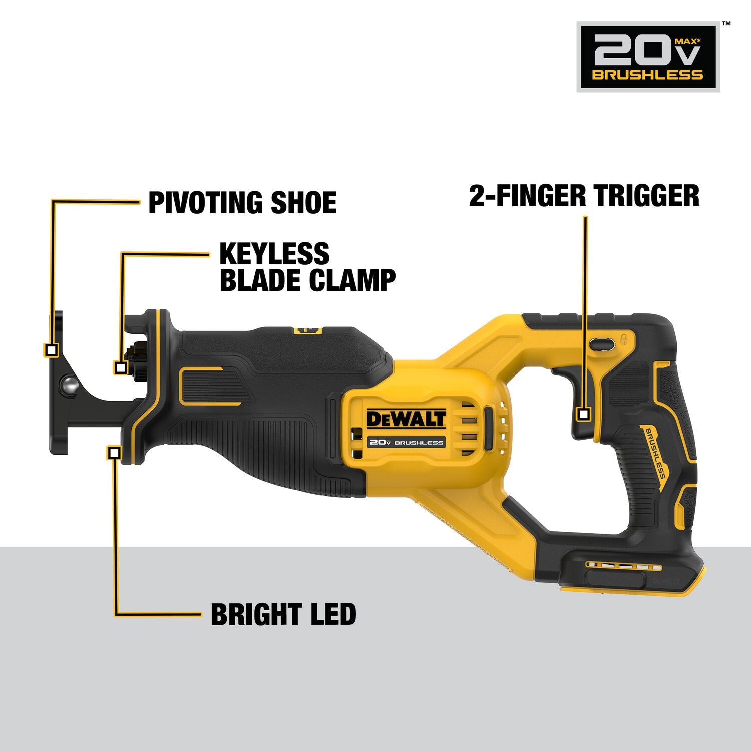 DeWalt DCS382B 20V MAX XR Brushless Cordless Reciprocating Saw, Tool Only