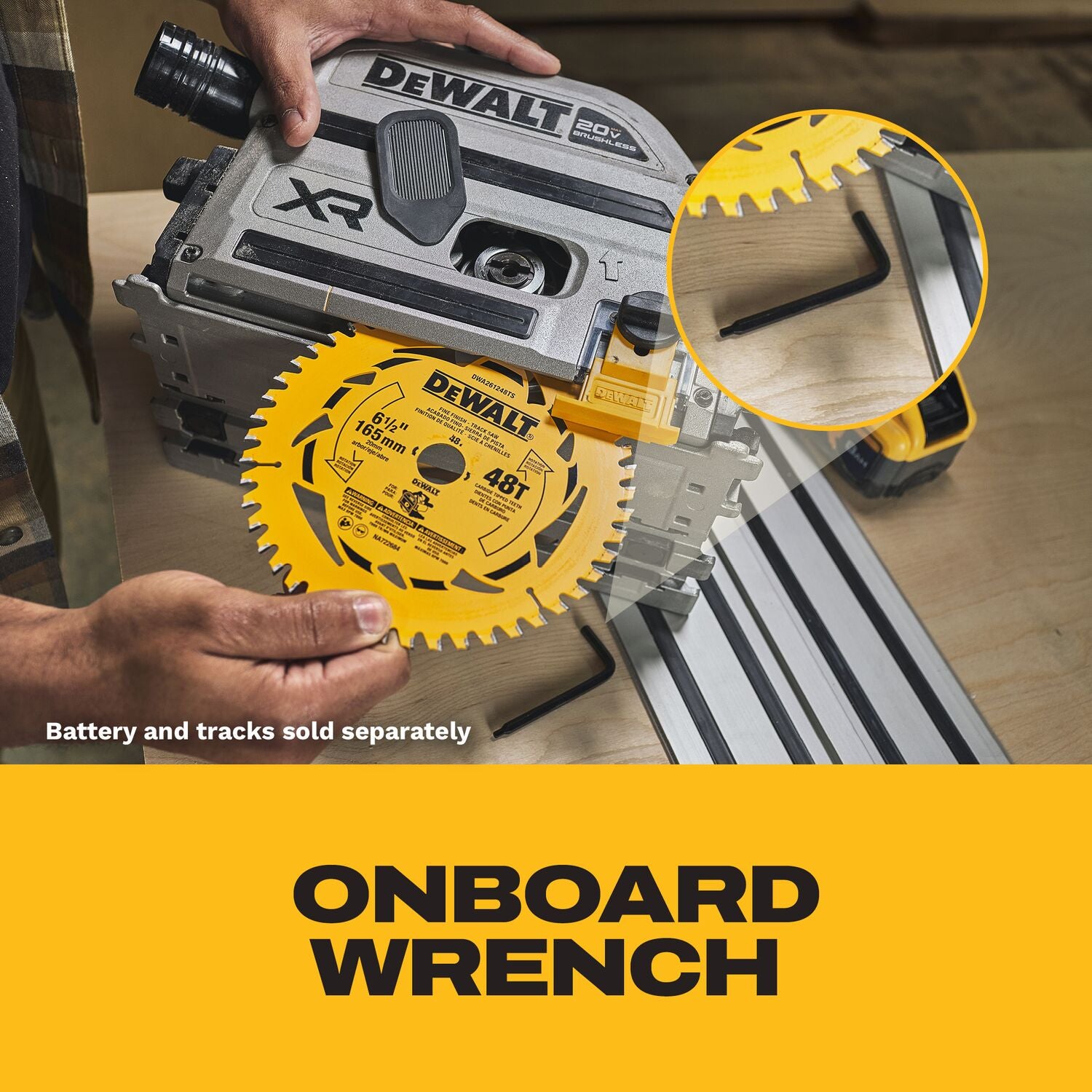 DEWALT 20V XR Cordless 6-1/2-in Track Saw, Tool-Only (DCS525B)