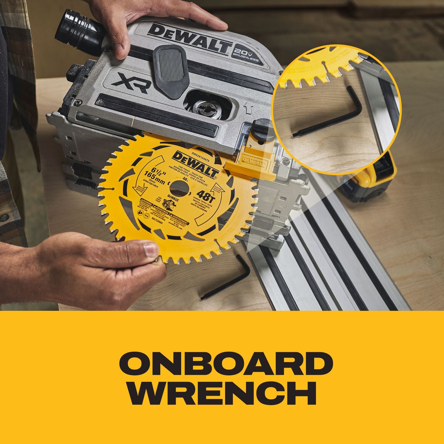 DEWALT 20V XR Cordless  6-1/2-in Track Saw + Guide Rail Track Bundle (DCS525ST)