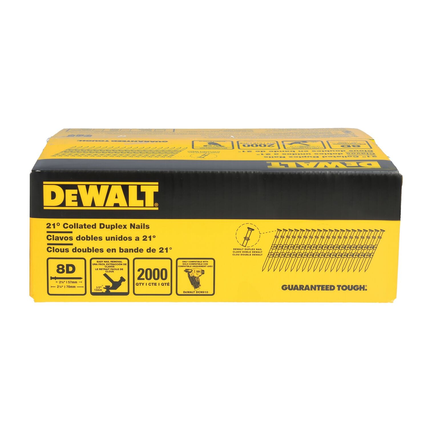 DeWALT DN275 21-Degree Collated Duplex Nails - 8D 2-3/4