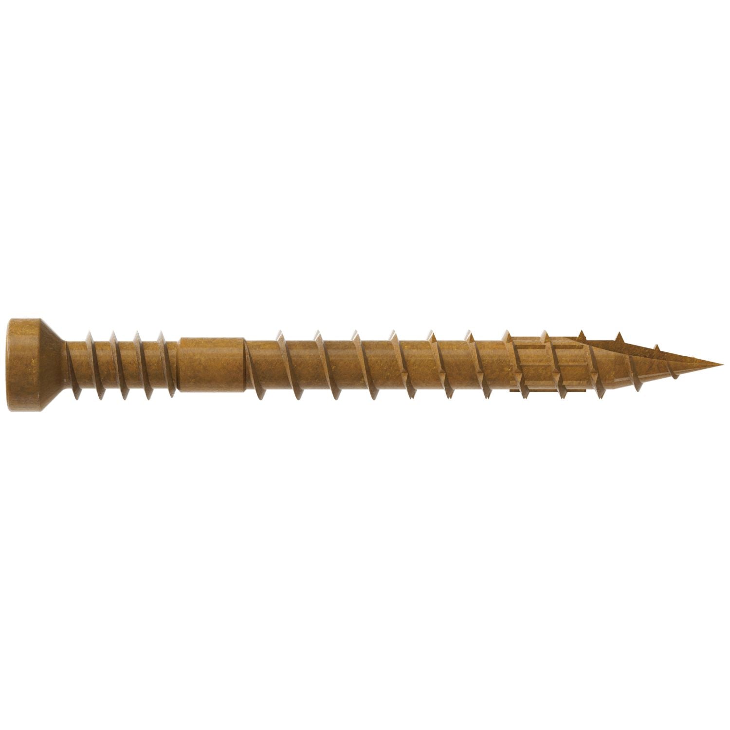 Simpson Strong-Tie FT07112MB Finish Trim Screw,  #7 x 1-1/2-in. T10, Trim-Head, Quik Guard, Tan, 4000-Pack