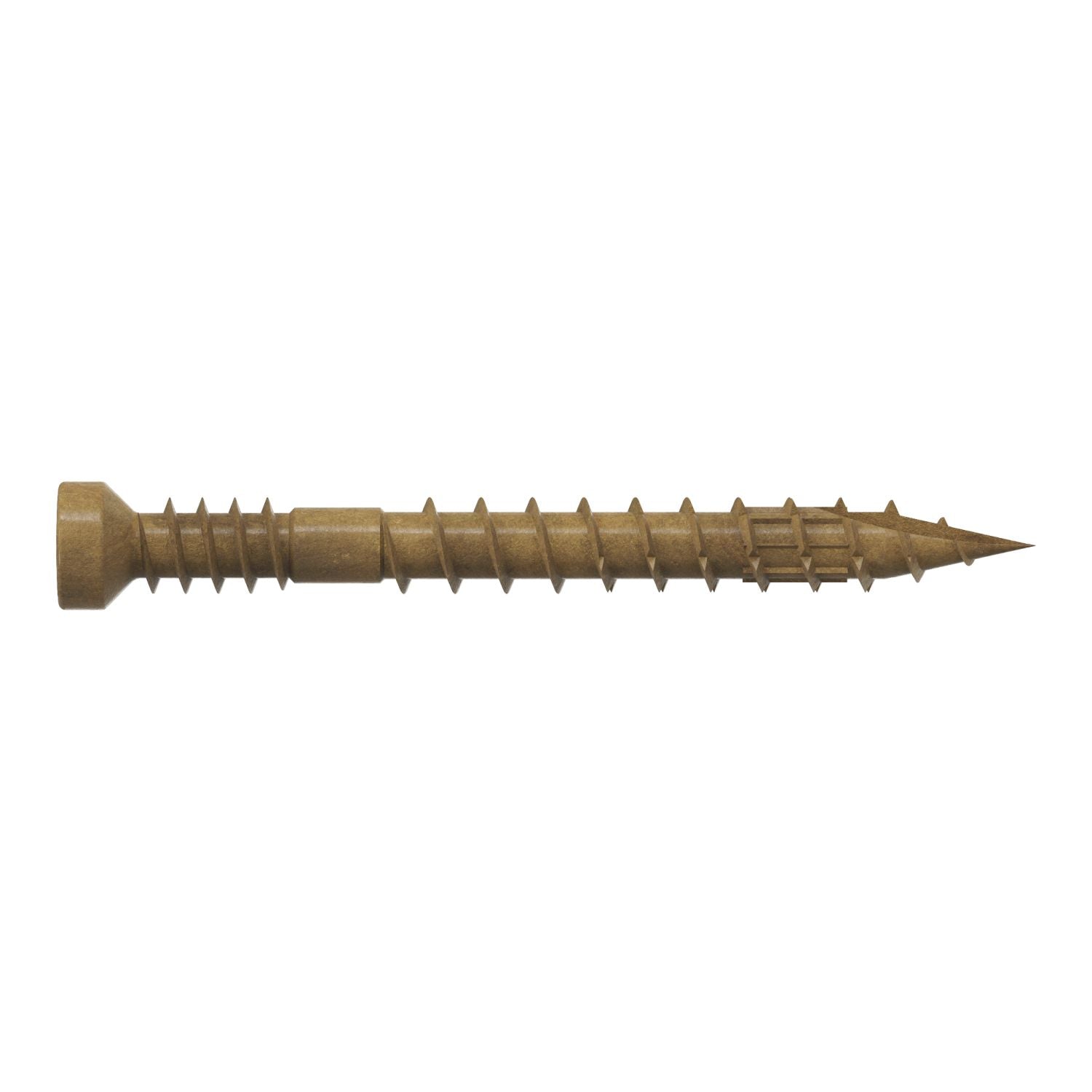 Simpson Strong-Tie FT07112R100 Finish Trim Screw,  #7 x 1-1/2-in. T10, Trim-Head, Quik Guard, Tan, 100-Pack