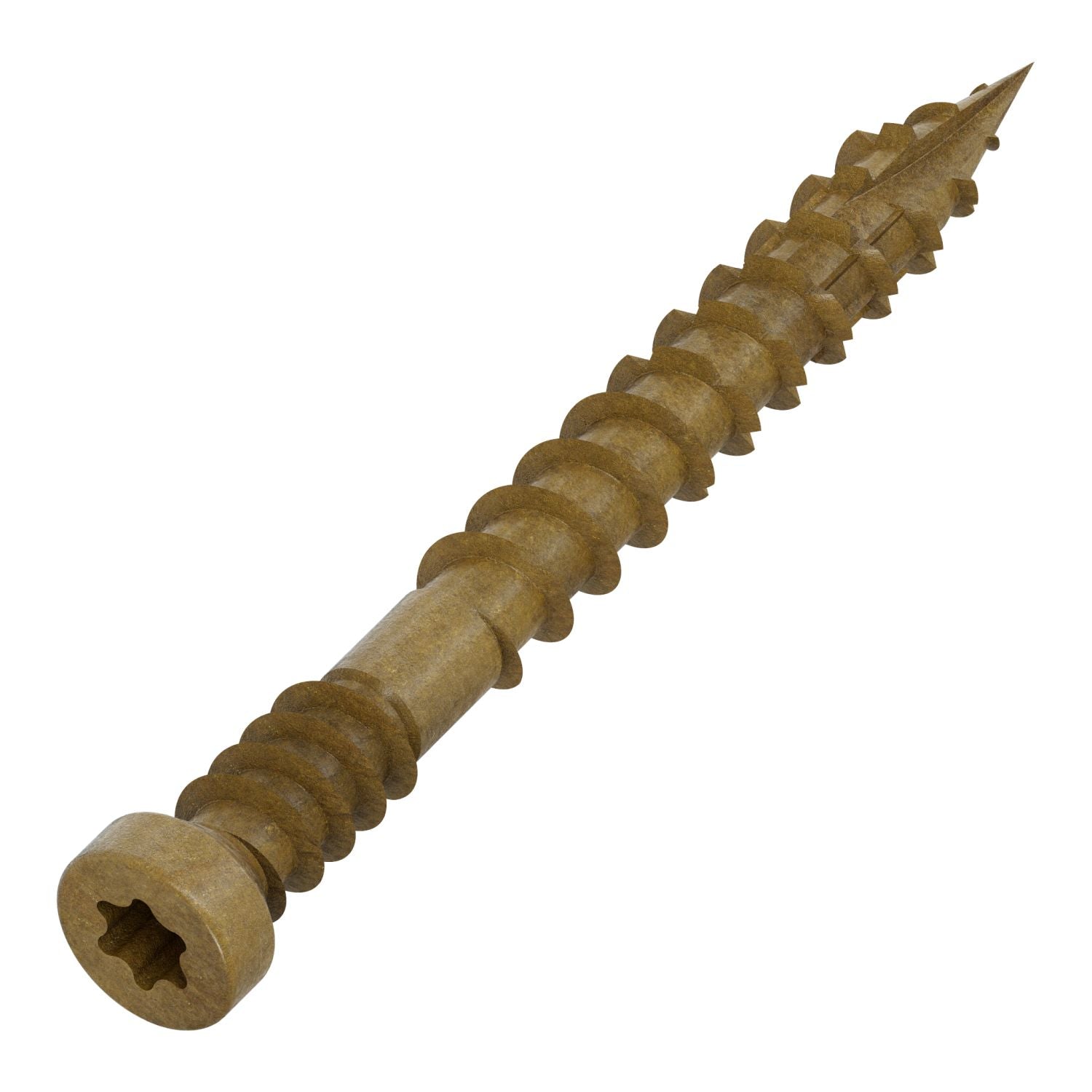 Simpson Strong-Tie FT07112R500 Finish Trim Screw,  #7 x 1-1/2-in. T10, Trim-Head, Quik Guard, Tan, 500-Pack
