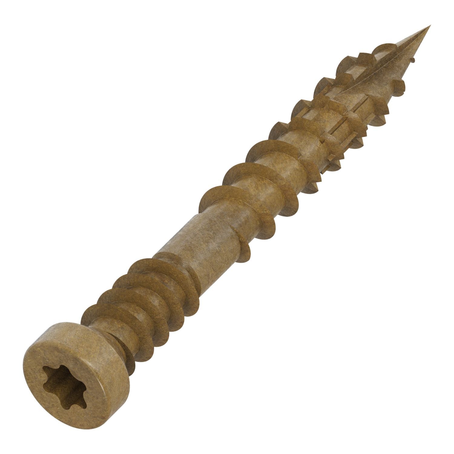 Simpson Strong-Tie FT07114R100 Finish Trim Screw,  #7 x 1-1/4-in. T10, Trim-Head, Quik Guard, Tan, 100-Pack