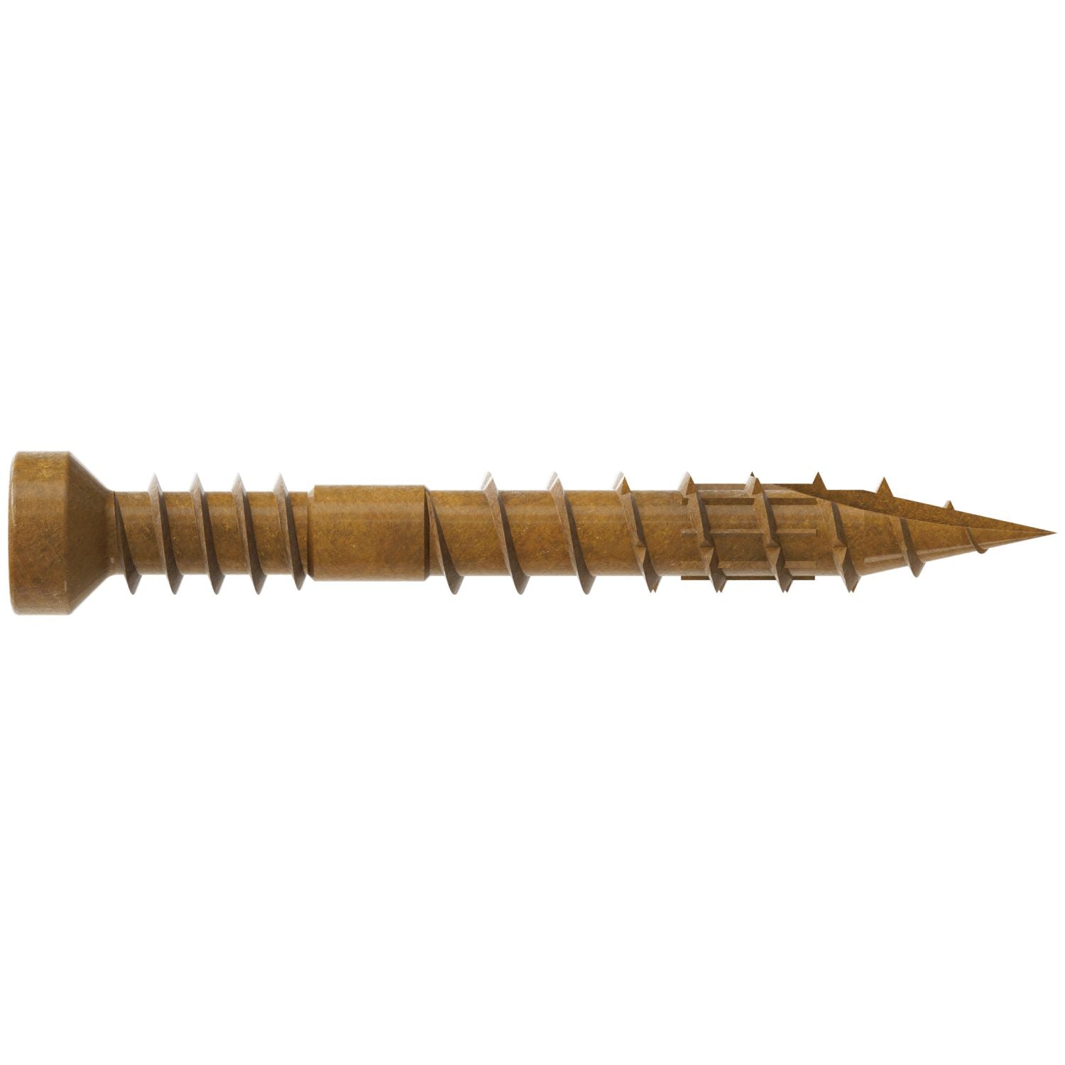 Simpson Strong-Tie FT07114R100 Finish Trim Screw,  #7 x 1-1/4-in. T10, Trim-Head, Quik Guard, Tan, 100-Pack