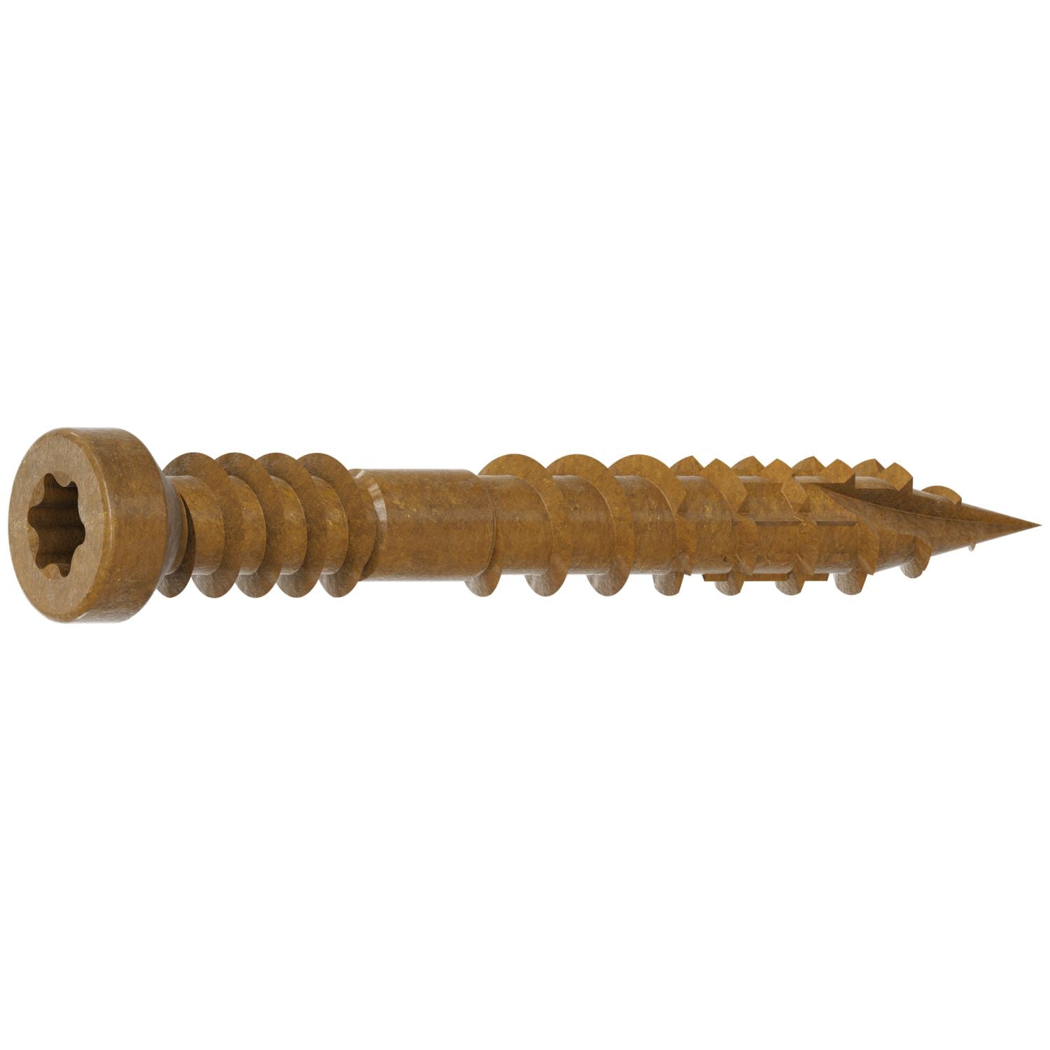 Simpson Strong-Tie FT07114R500 Finish Trim Screw,  #7 x 1-1/4-in. T10, Trim-Head, Quik Guard, Tan, 500-Pack