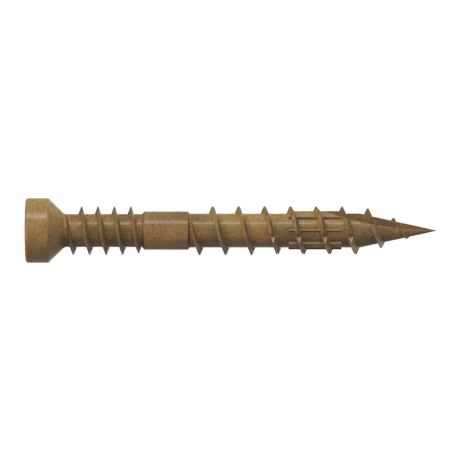 Simpson Strong-Tie FT07114R500 Finish Trim Screw,  #7 x 1-1/4-in. T10, Trim-Head, Quik Guard, Tan, 500-Pack