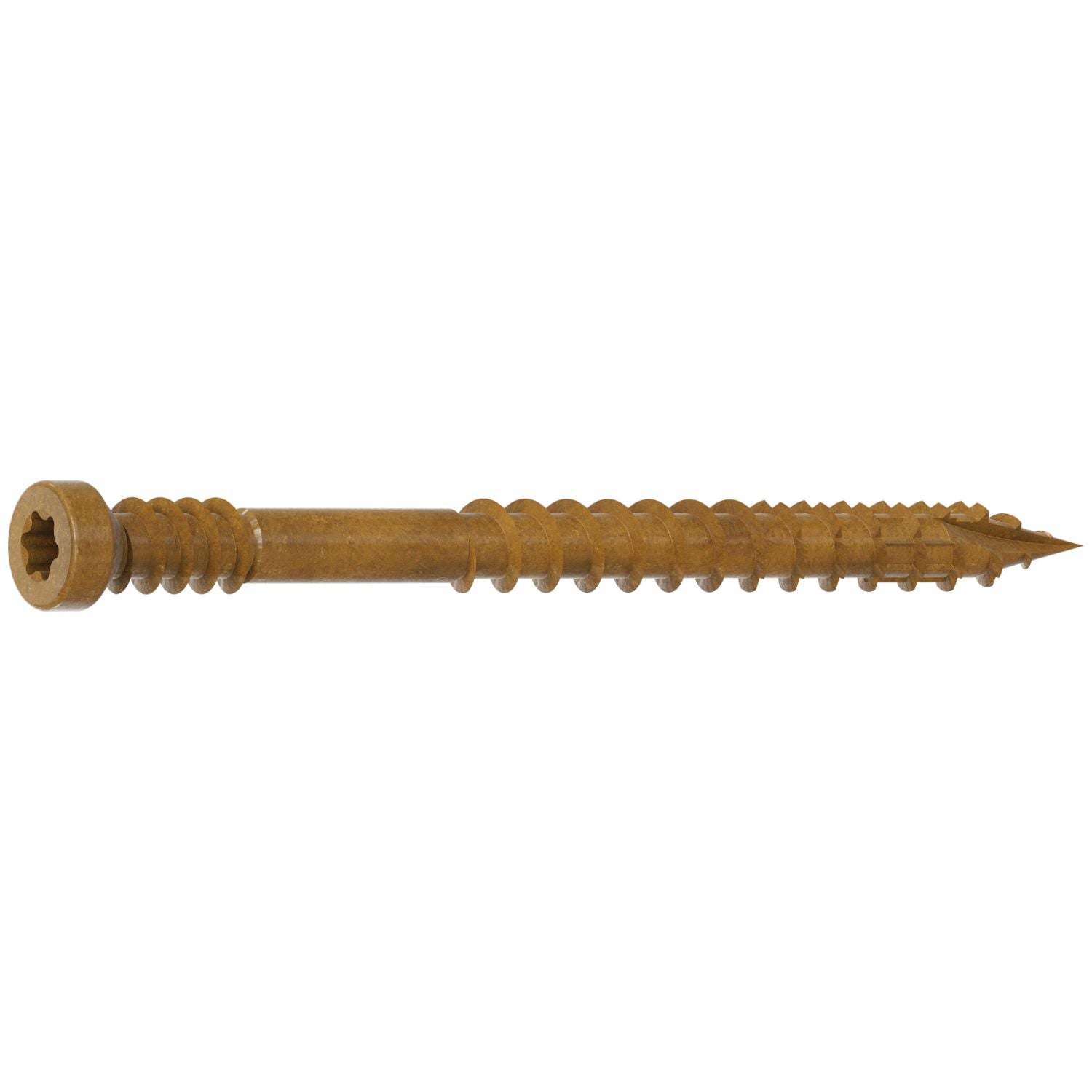Simpson Strong-Tie FT07200MB Finish Trim Screw,  #7 x 2-in. T10, Trim-Head, Quik Guard, Tan, 4000-Pack