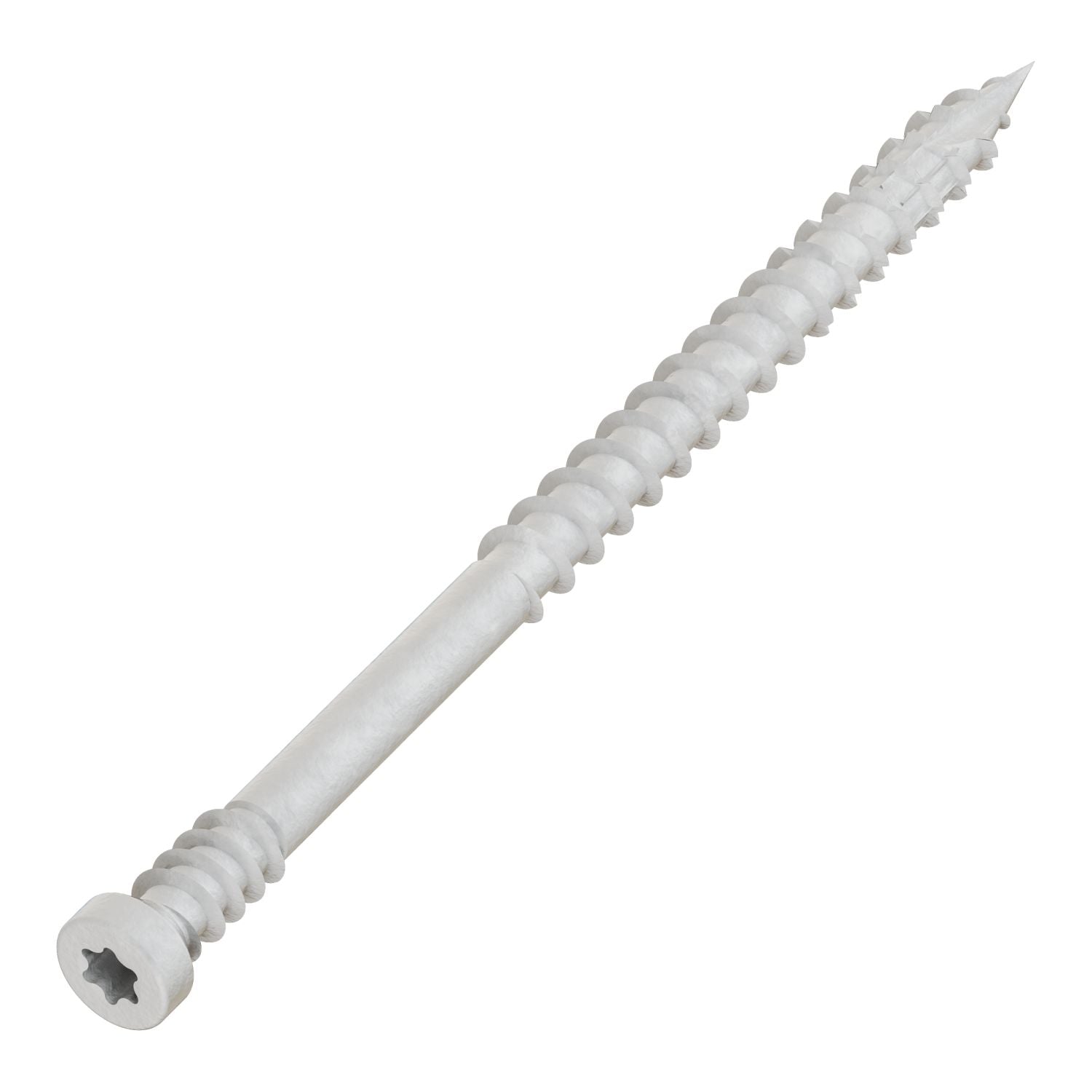 Simpson Strong-Tie FT07212R100W Finish Trim Screw,  #7 x 2-1/2-in. T10, Trim-Head, Quik Guard, White, 100-Pack