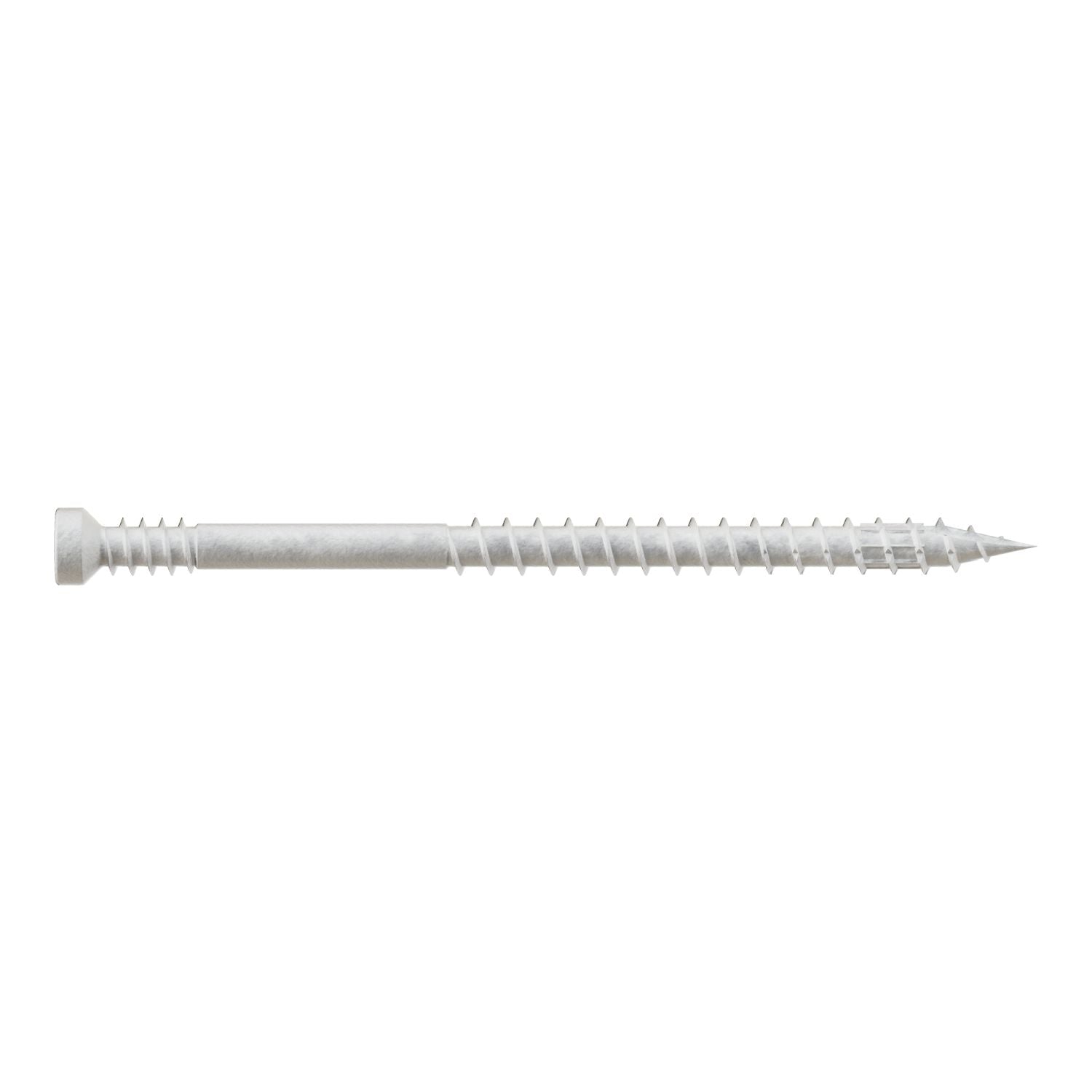Simpson Strong-Tie FT07212R100W Finish Trim Screw,  #7 x 2-1/2-in. T10, Trim-Head, Quik Guard, White, 100-Pack
