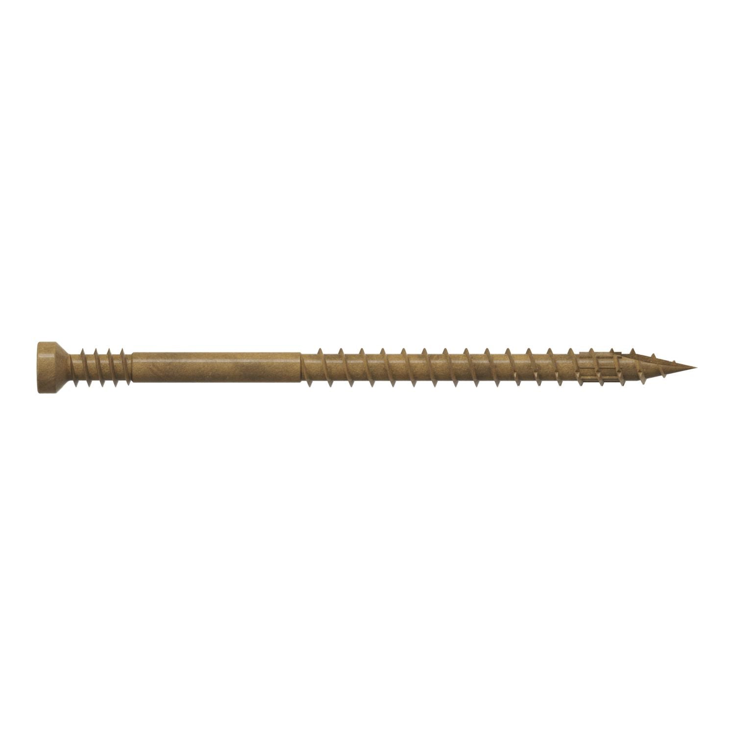 Simpson Strong-Tie FT07212R100 Finish Trim Screw,  #7 x 2-1/2-in. T10, Trim-Head, Quik Guard, Tan, 100-Pack