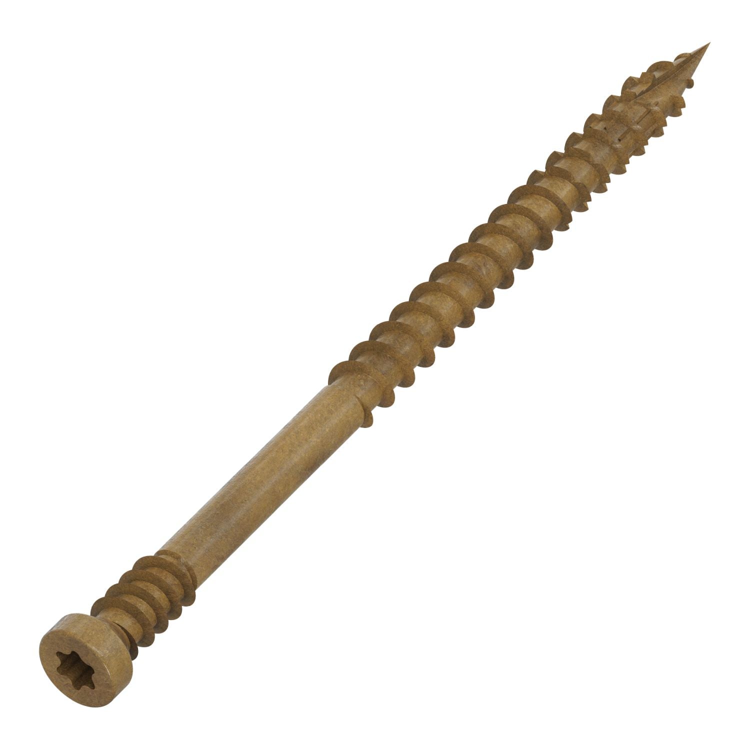 Simpson Strong-Tie FT07212R400 Finish Trim Screw,  #7 x 2-1/2-in. T10, Trim-Head, Quik Guard, Tan, 400-Pack