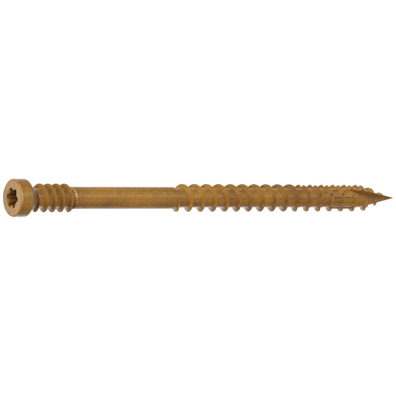 Simpson Strong-Tie FT07212R400 Finish Trim Screw,  #7 x 2-1/2-in. T10, Trim-Head, Quik Guard, Tan, 400-Pack