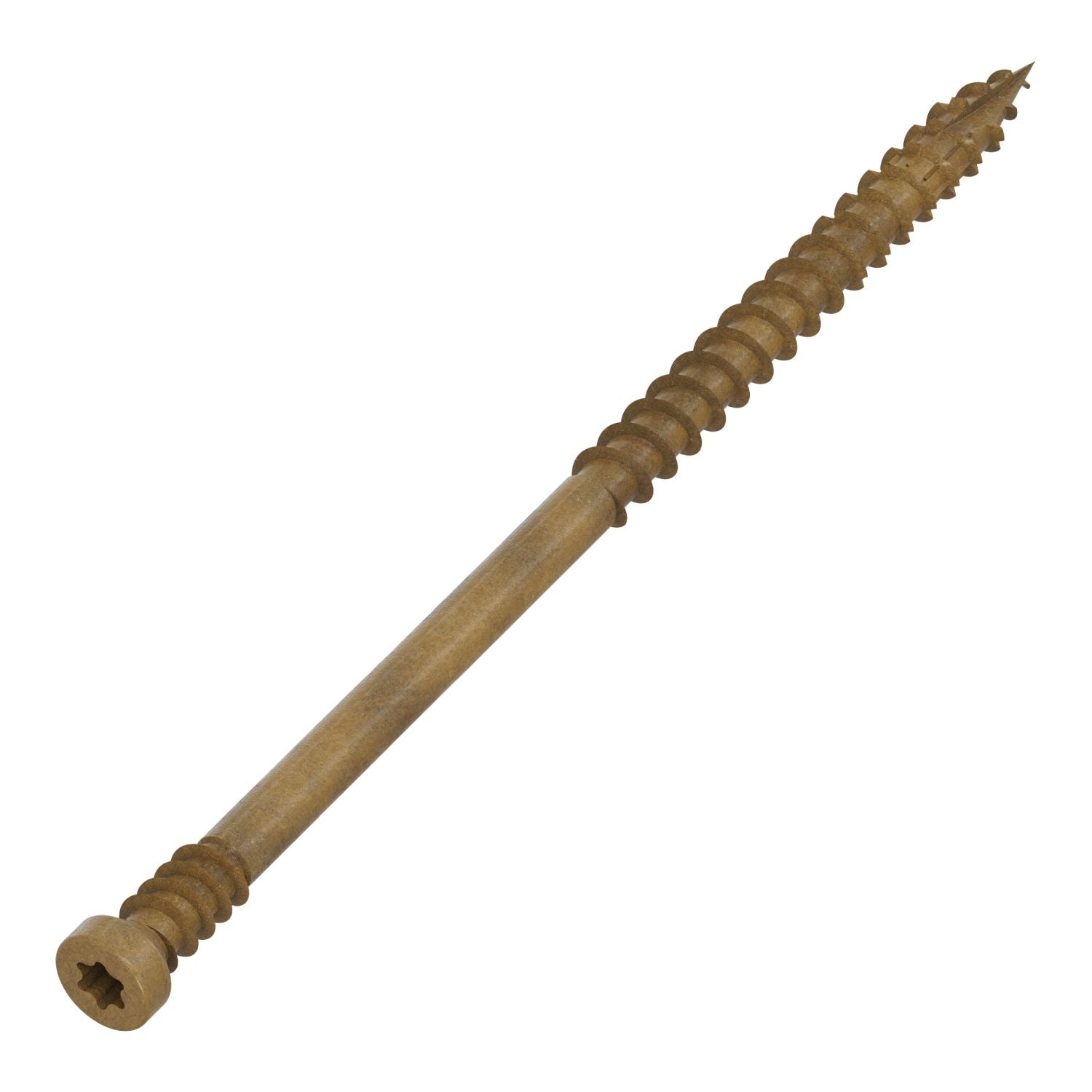 Simpson Strong-Tie FT07300MB Finish Trim Screw,  #7 x 3-in. T10, Trim-Head, Quik Guard, Tan, 1750-Pack