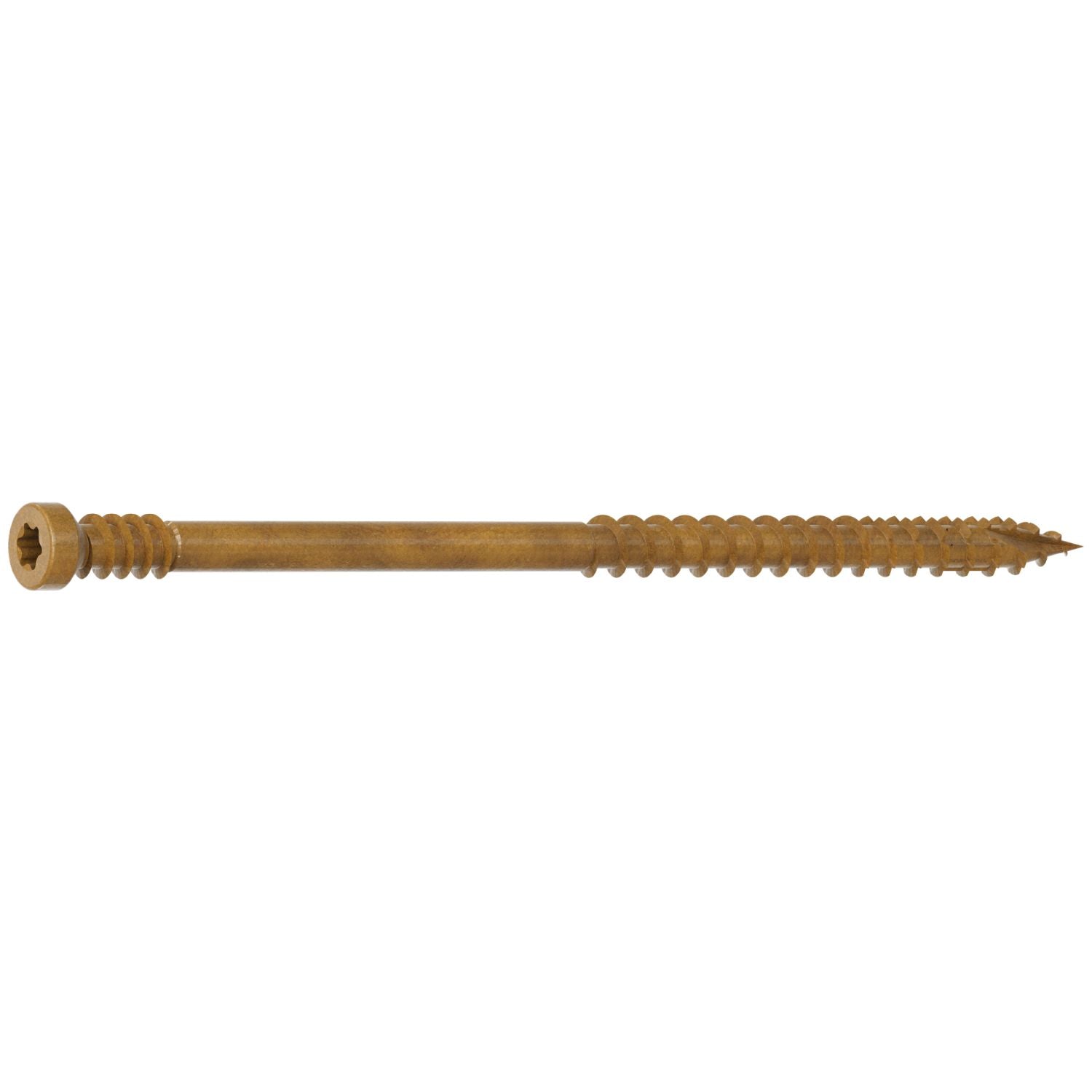 Simpson Strong-Tie FT07300R100 Finish Trim Screw,  #7 x 3-in. T10, Trim-Head, Quik Guard, Tan, 100-Pack