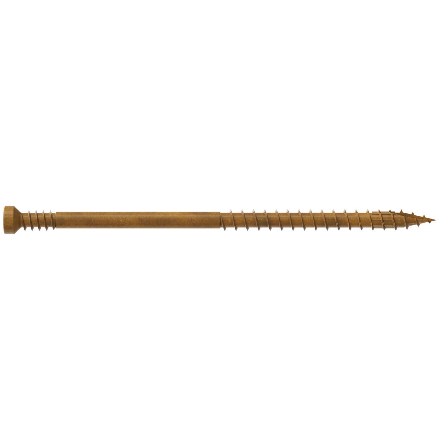 Simpson Strong-Tie FT07300R100 Finish Trim Screw,  #7 x 3-in. T10, Trim-Head, Quik Guard, Tan, 100-Pack