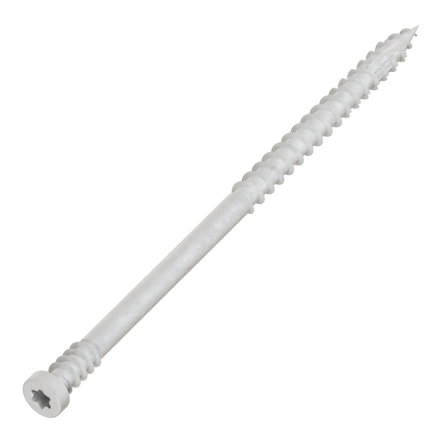 Simpson Strong-Tie FT07300R300W Finish Trim Screw,  #7 x 3-in. T10, Trim-Head, Quik Guard, White, 300-Pack