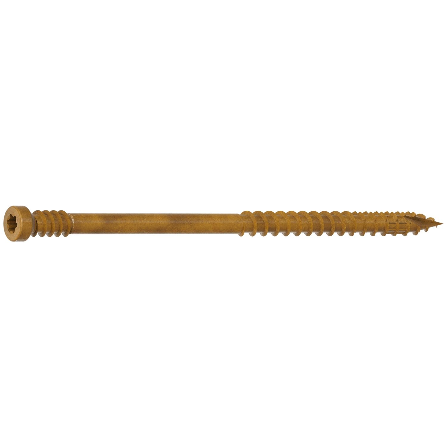 Simpson Strong-Tie FT07300R300 Finish Trim Screw,  #7 x 3-in. T10, Trim-Head, Quik Guard, Tan, 300-Pack