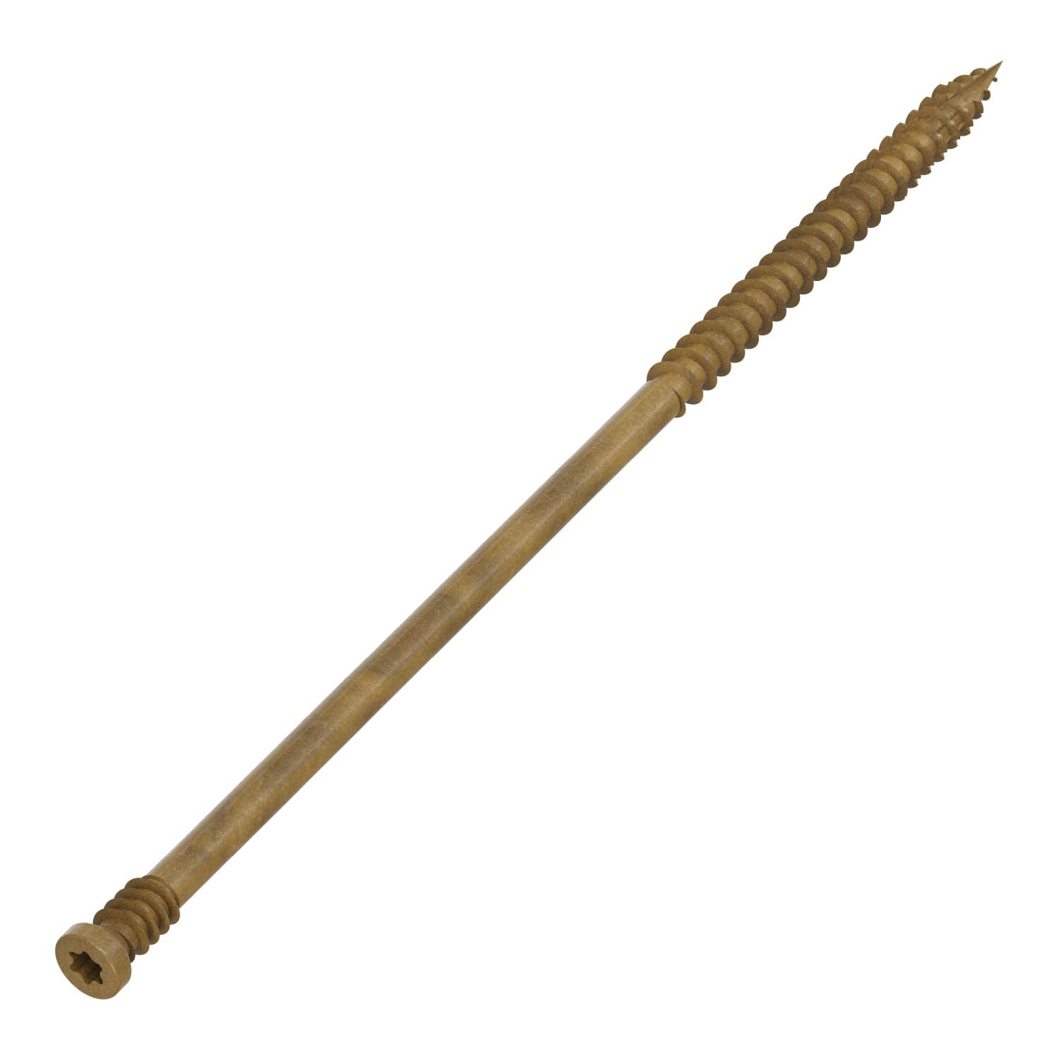 Simpson Strong-Tie FT09500R50 Finish Trim Screw,  #9 x 5-in. T15, Trim-Head, Quik Guard, Tan, 50-Pack