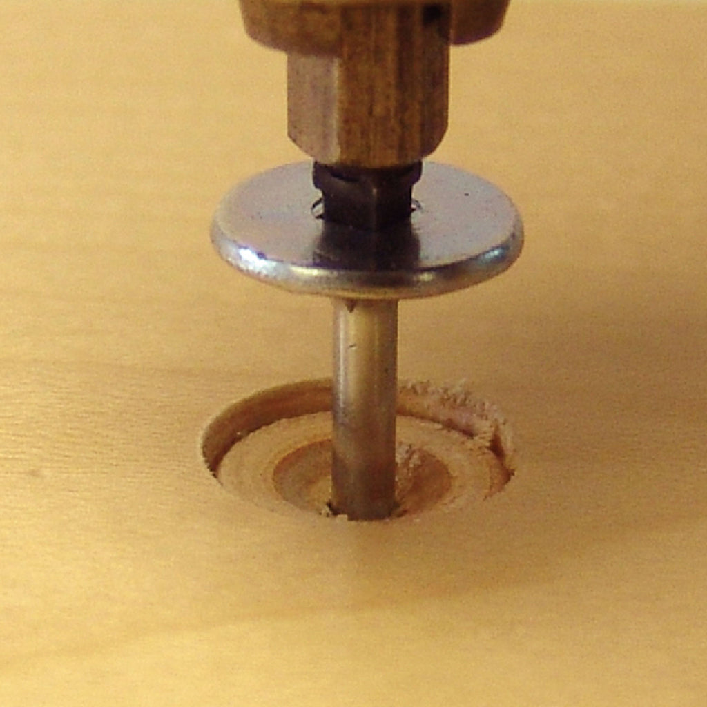 FastCap PowerHead screw set flush in cabinet panel