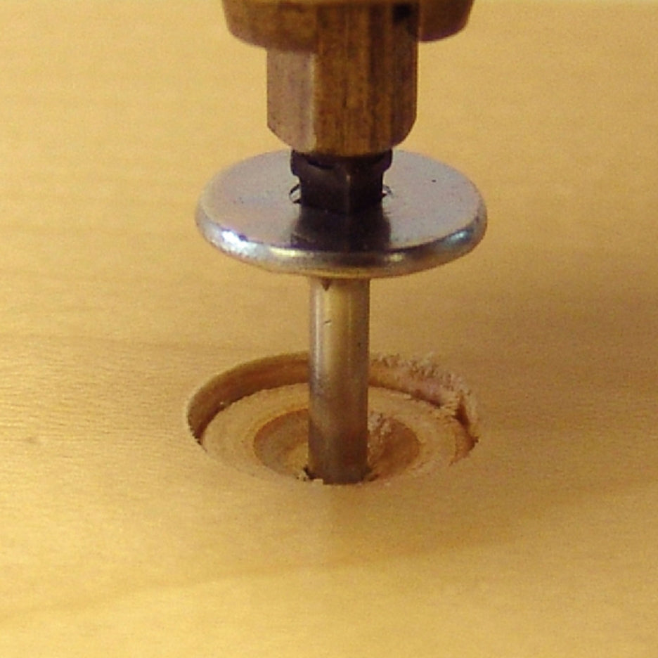FastCap Hole Punch Kit custom screw cover on cabinet