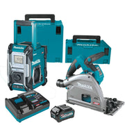 Makita 40V max XGT Brushless 6-1/2" AWS Plunge Track Saw + Bluetooth Radio 4.0Ah Kit