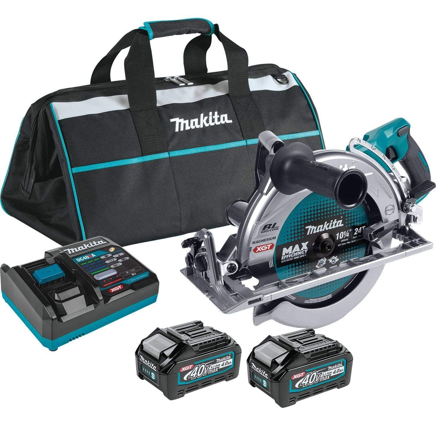 Makita 40V max XGT Brushless Rear Handle 10-1/4" AWS Circular Saw 4.0Ah Kit w/ 2-Batteries