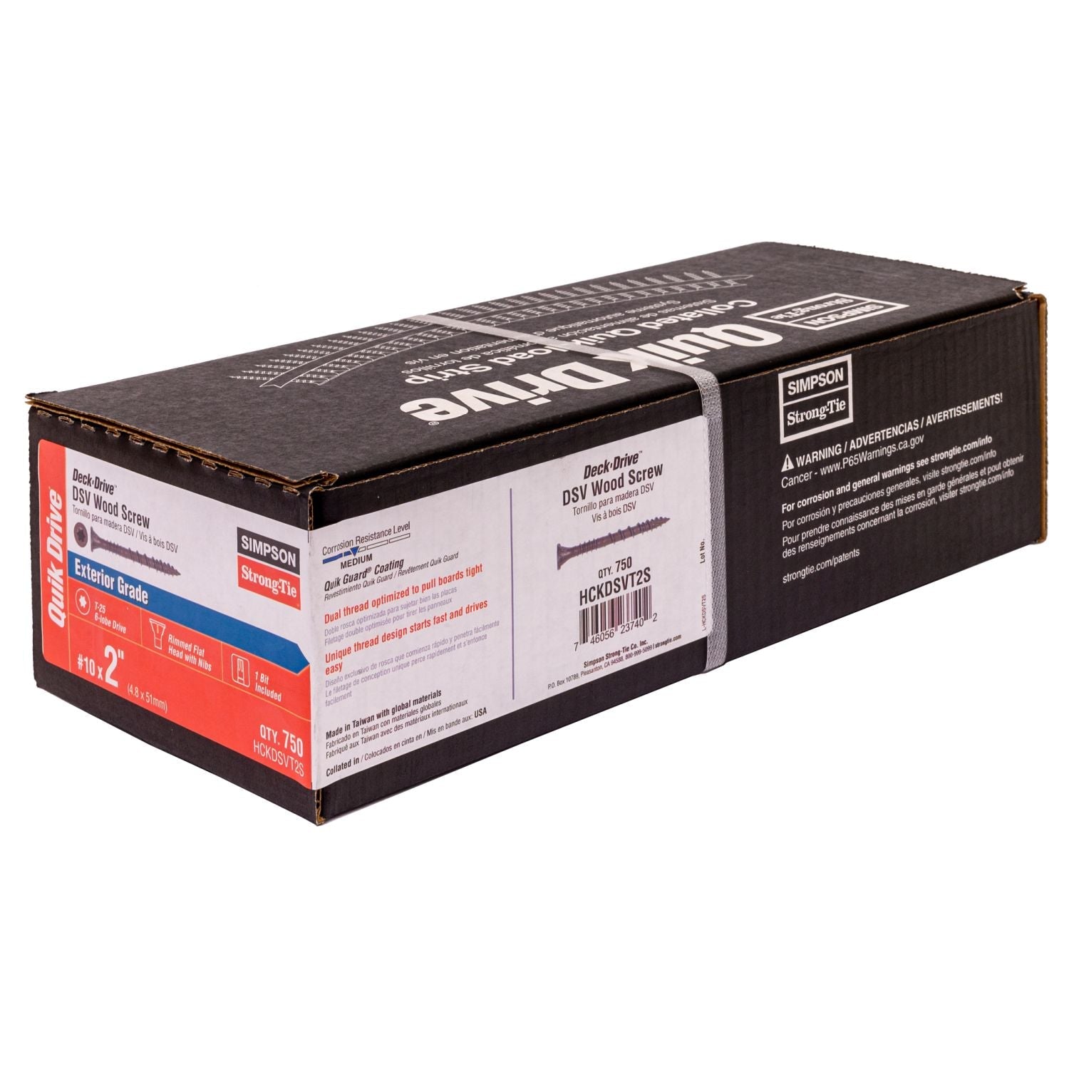 Simpson Strong-Tie HCKDSVT2S Deck-Drive DSV WOOD Screw (Collated),  #10 x 2-in. T25 6-Lobe, Tan, 750-Pack