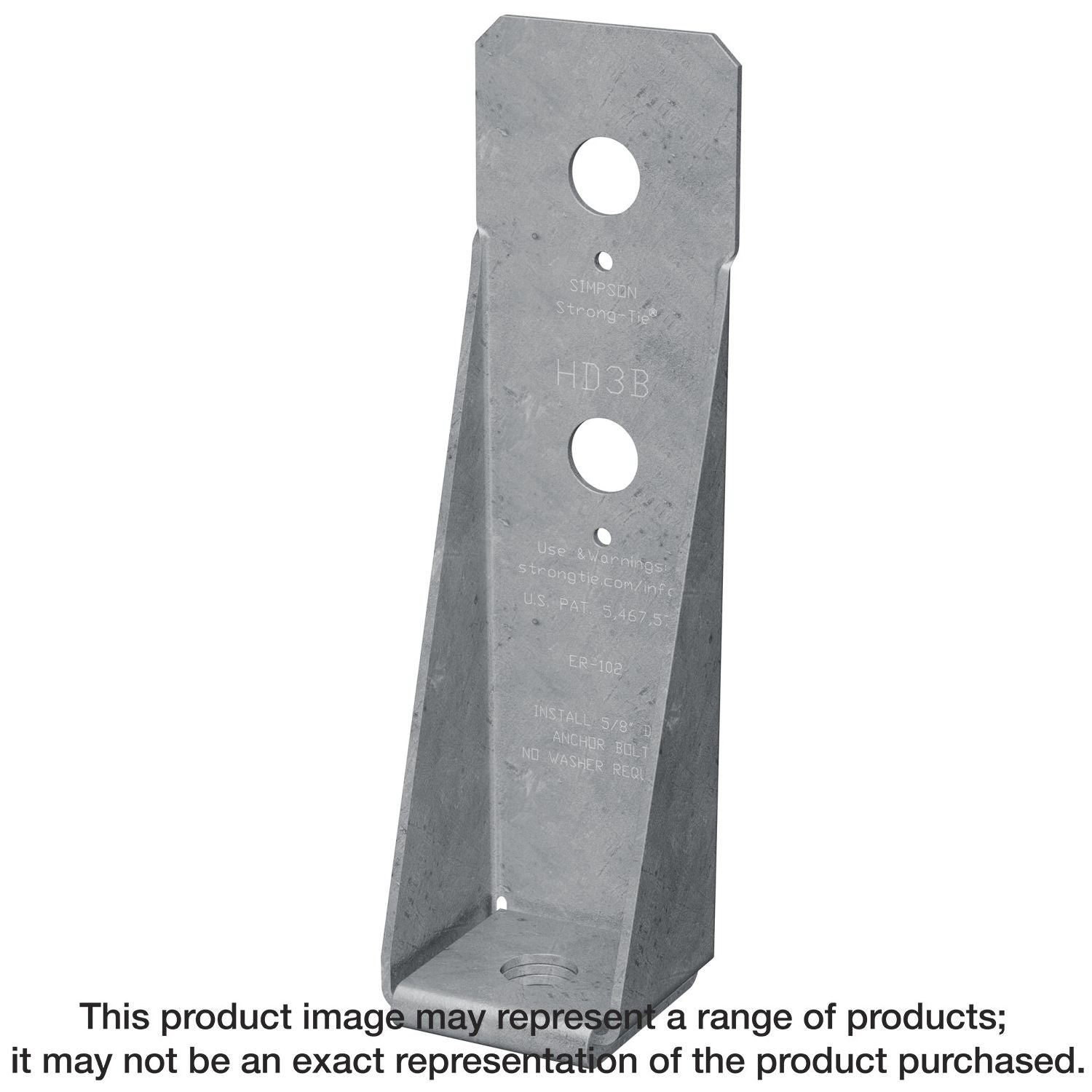 Simpson Strong-Tie HD7B HDB 12-3/8-in. Galvanized (G90) Bolted Holdown