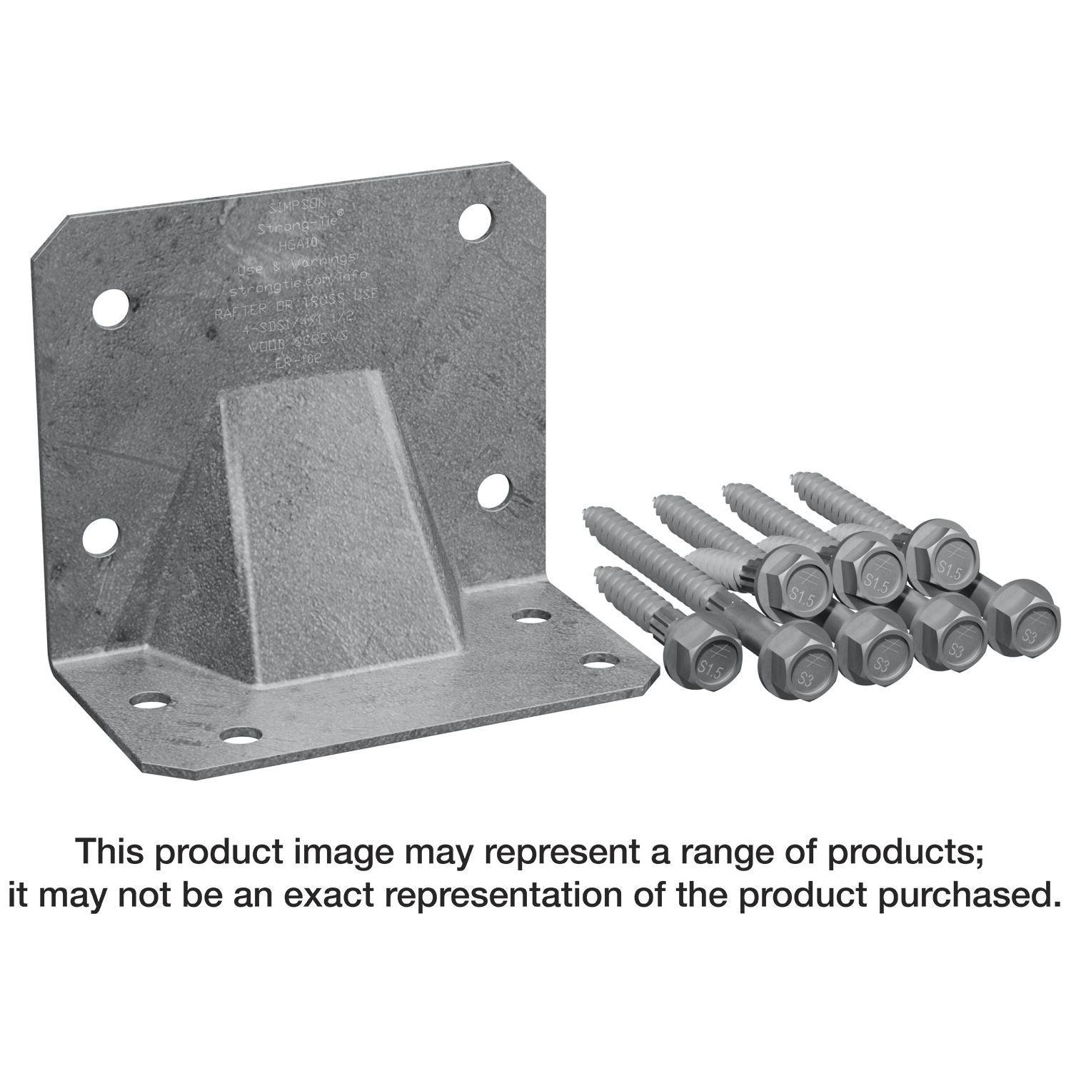 Simpson Strong-Tie HGA10KTHDG HGA Hot-Dip Galvanized Hurricane Gusset Angle with SDS Screws, 10-Pack