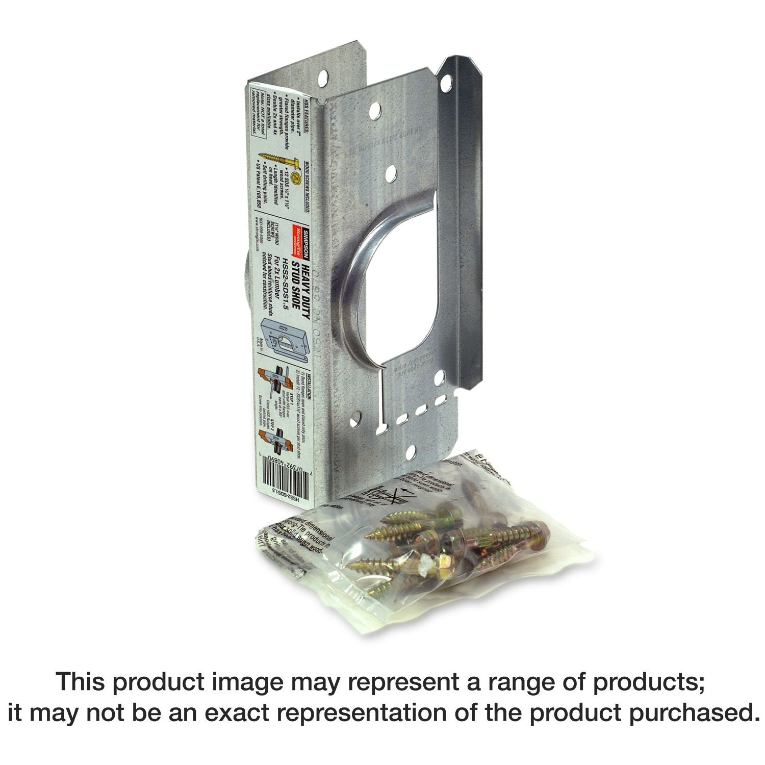 Simpson Strong-Tie HSS2-SDS1.5 HSS Galvanized Stud Shoe for 2x, with Strong-Drive SDS Screws