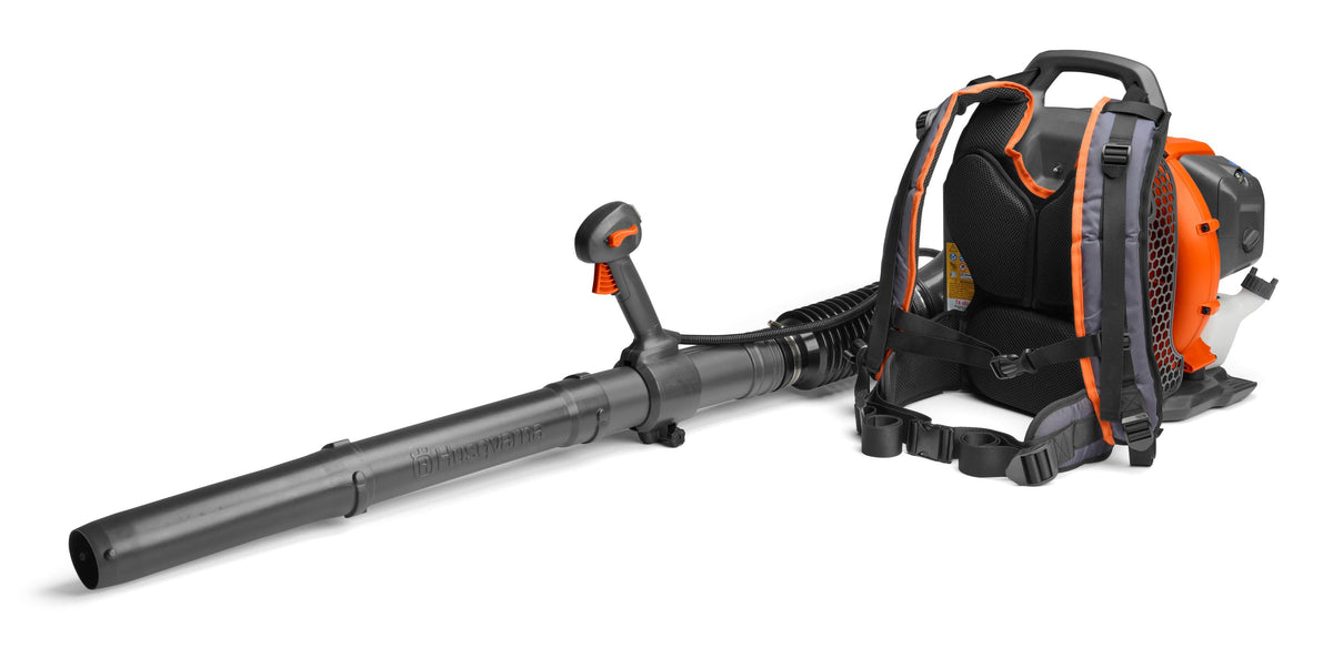 Husqvarna 150BT backpack blower side view with blower tube