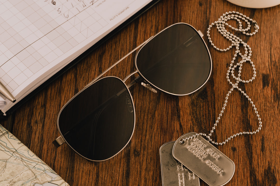 Heat Wave Incline Gun Metal Frame Black Lens Sunglasses