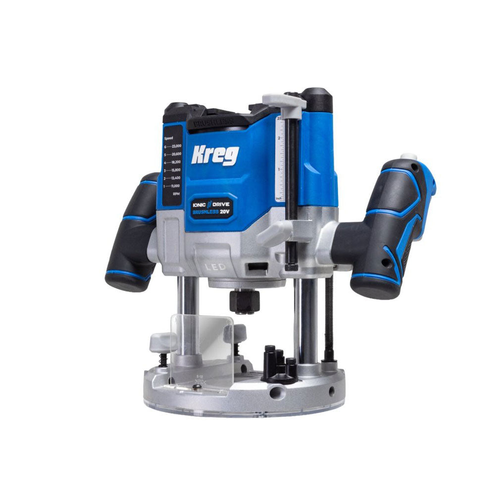 Kreg 20V Cordless Ionic Drive 2 -1/4 Horsepower Plunge Router, Tool Only (KPTPR225B)
