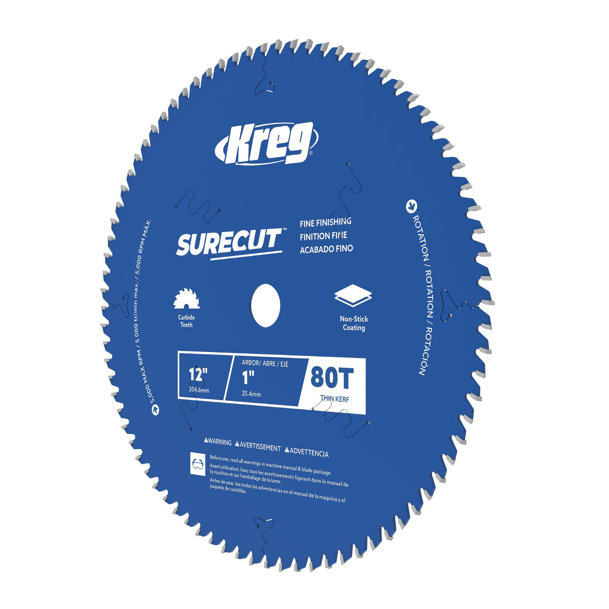 Kreg 12-in. 80-tooth saw blade carbide teeth detail