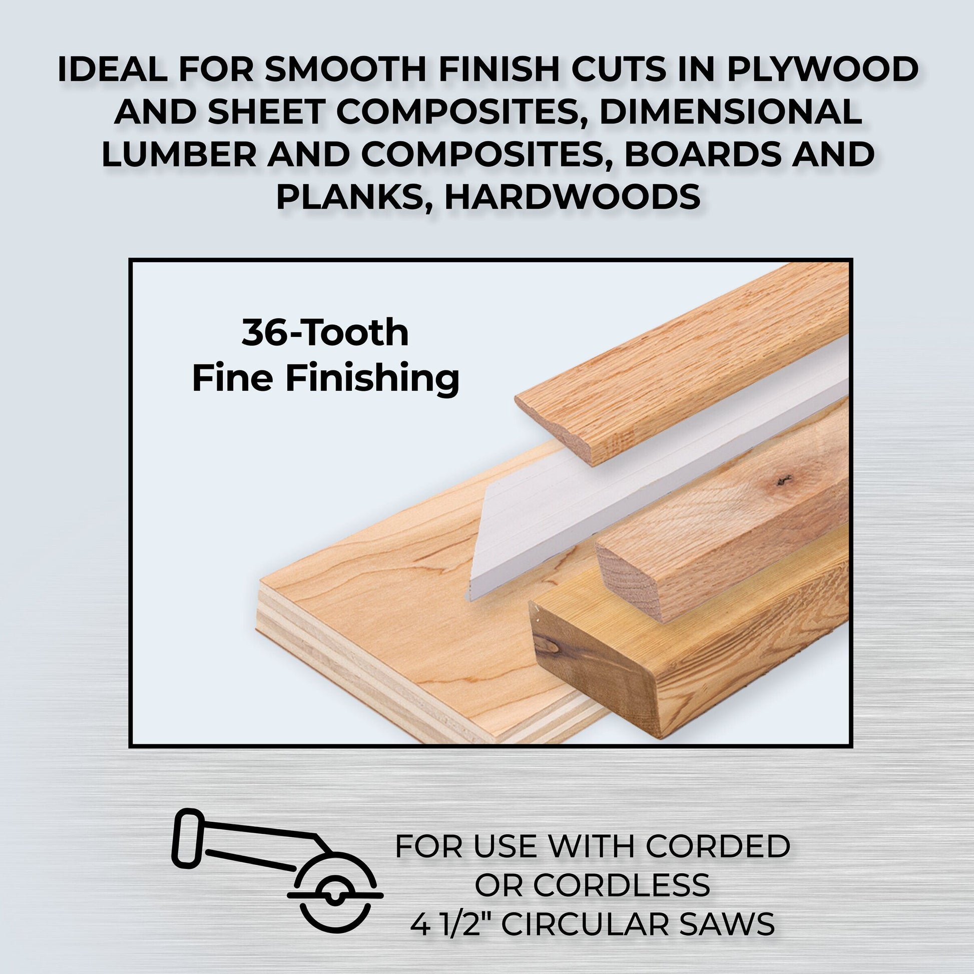 Anti-vibration relief cuts on the Kreg 4-1/2-in. blade body