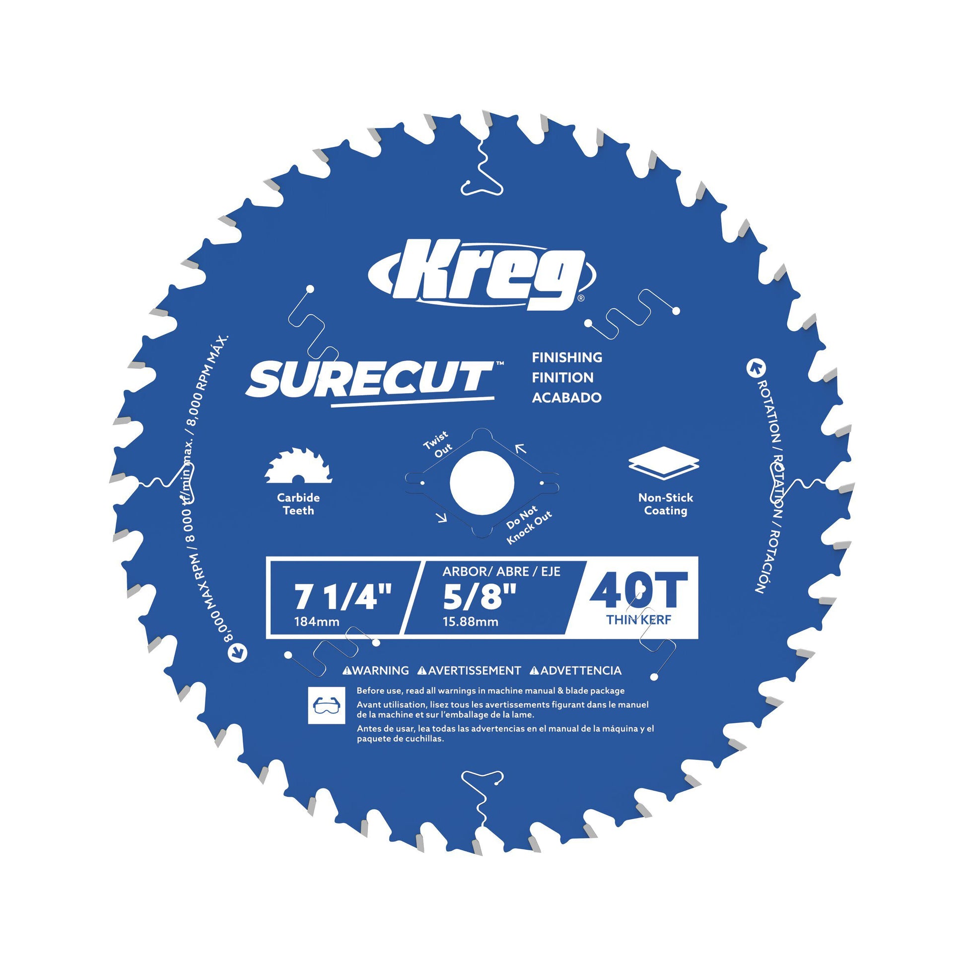 Kreg 7-1/4-in. SureCut 40-tooth finishing saw blade for circular saws