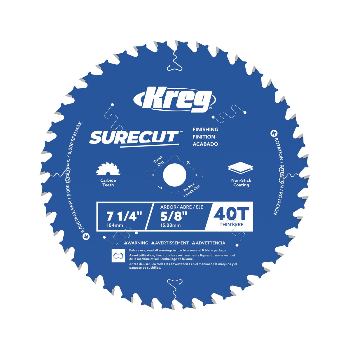 Kreg 7-1/4-in. SureCut 40-tooth finishing saw blade for circular saws