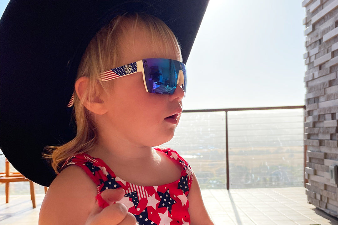 Heat Wave Kids Lazer Face Stars and Stripes Sunglasses