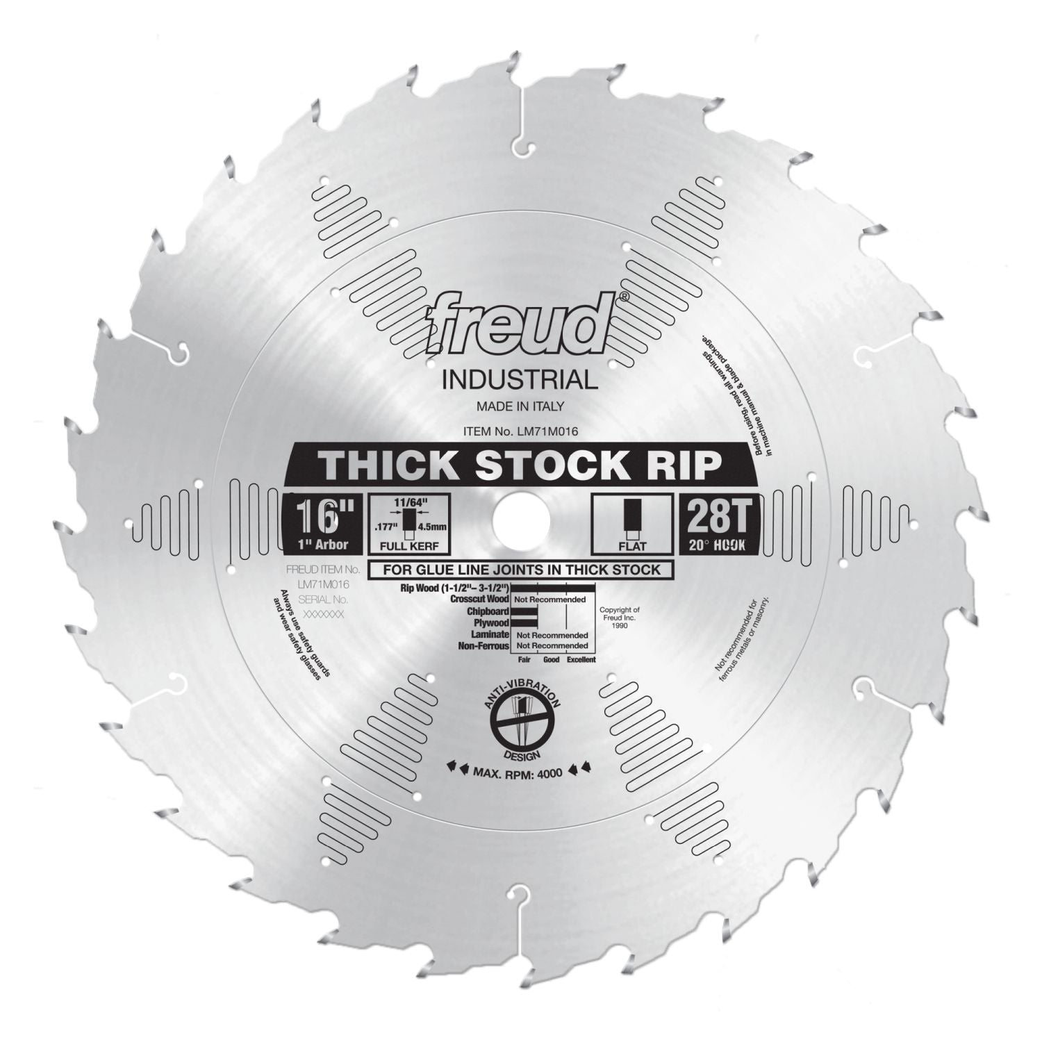 Freud LM71M016 16 in. Thick Stock Rip Blade
