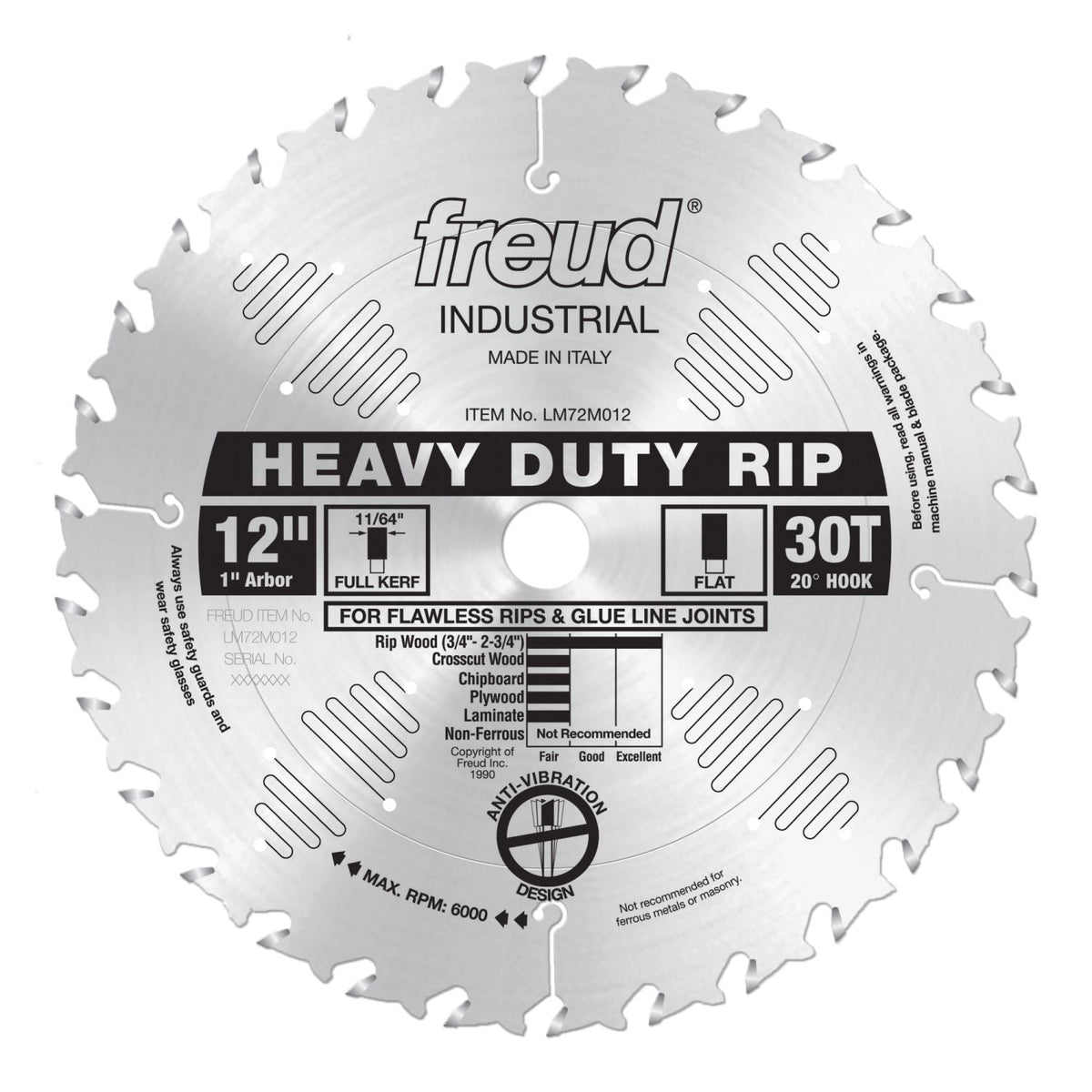Freud LM72M012 12 in. Heavy-Duty Rip Blade